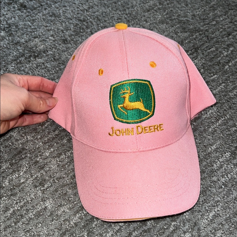 John Deere Pink Cap with Green and Yellow Logo